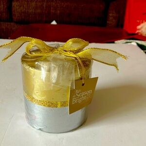 Holiday Silver and Gold Candle